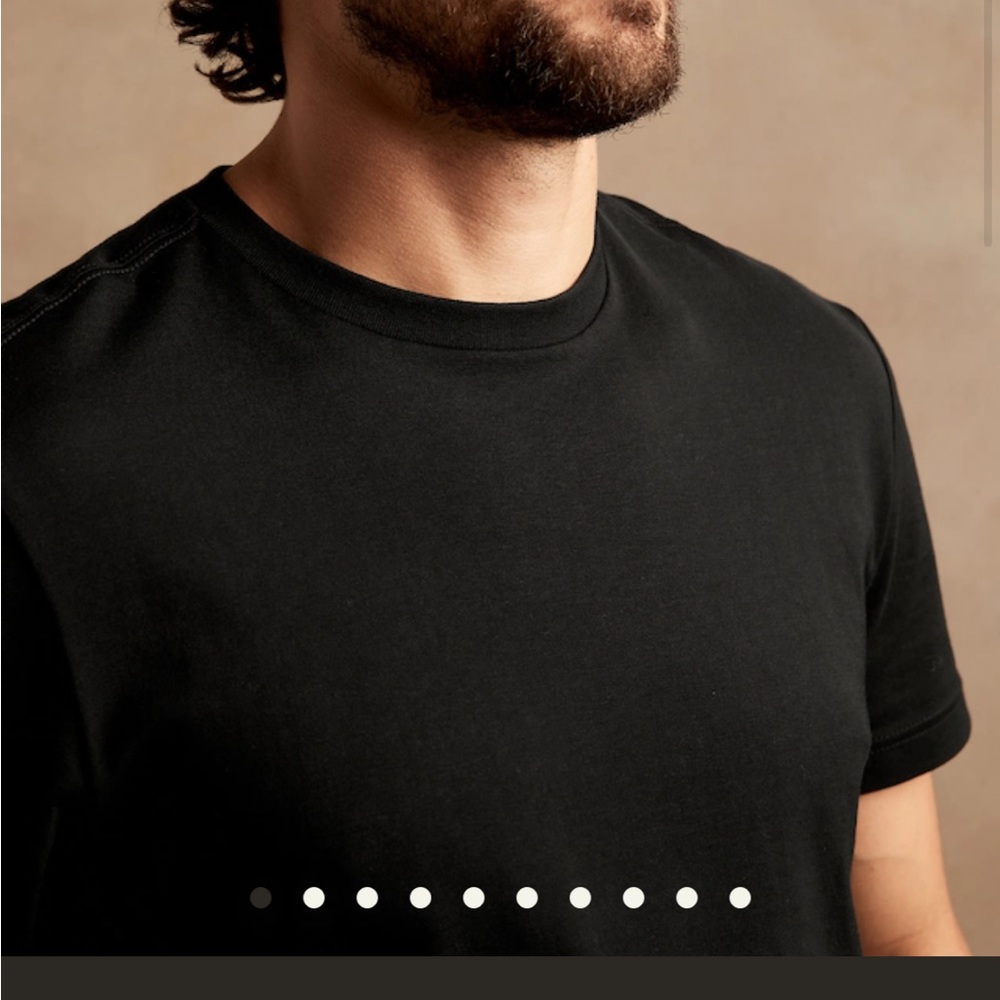 Three Banana republic black t-shirts.